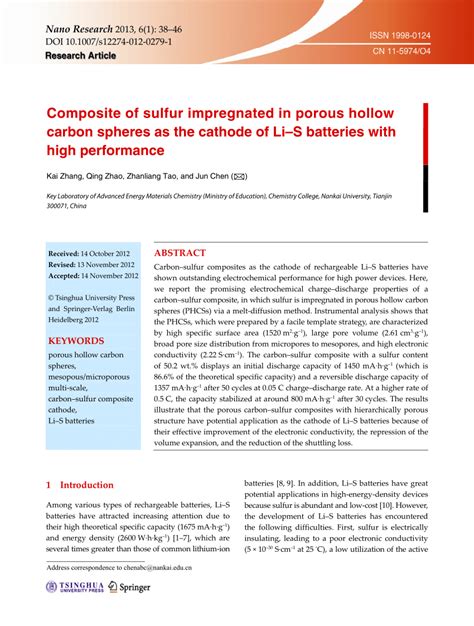 kim chew battery|Porous Hollow Carbon@Sulfur Composites for High‐Power .